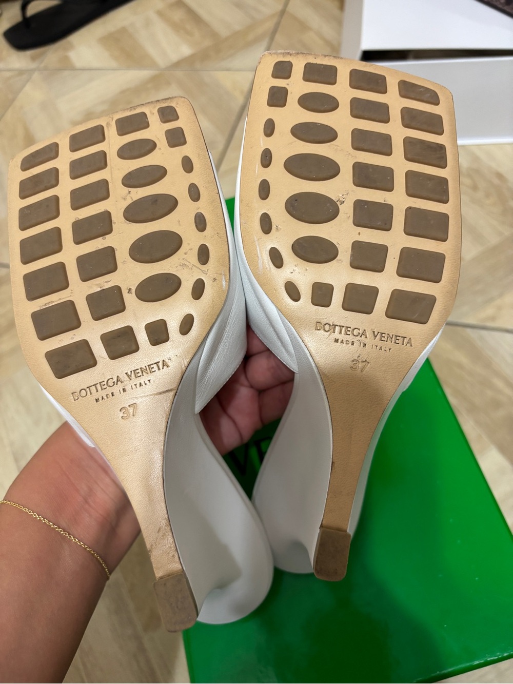 Bottega Veneta stretch wedge mules in optic white Size 37 - Picture 7 of 8